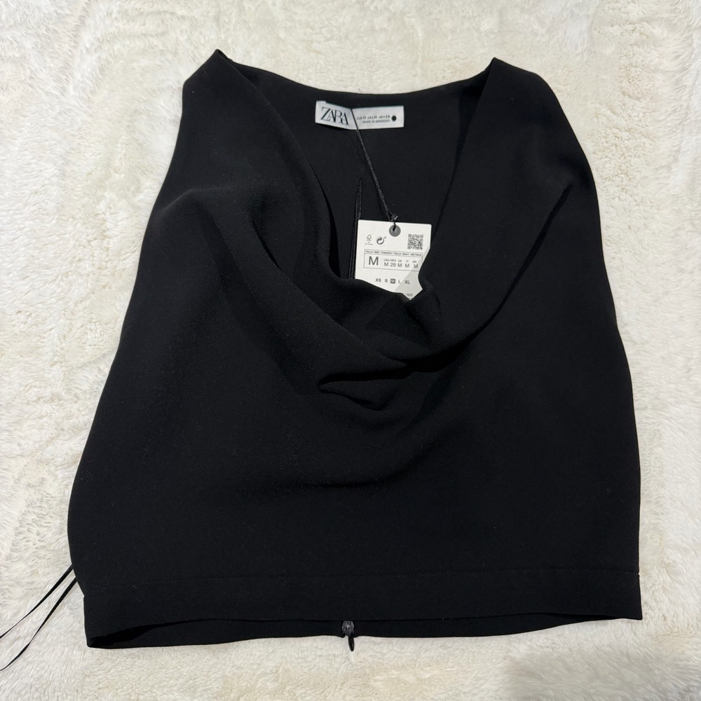 Zara Classic Black V-Neck Top
